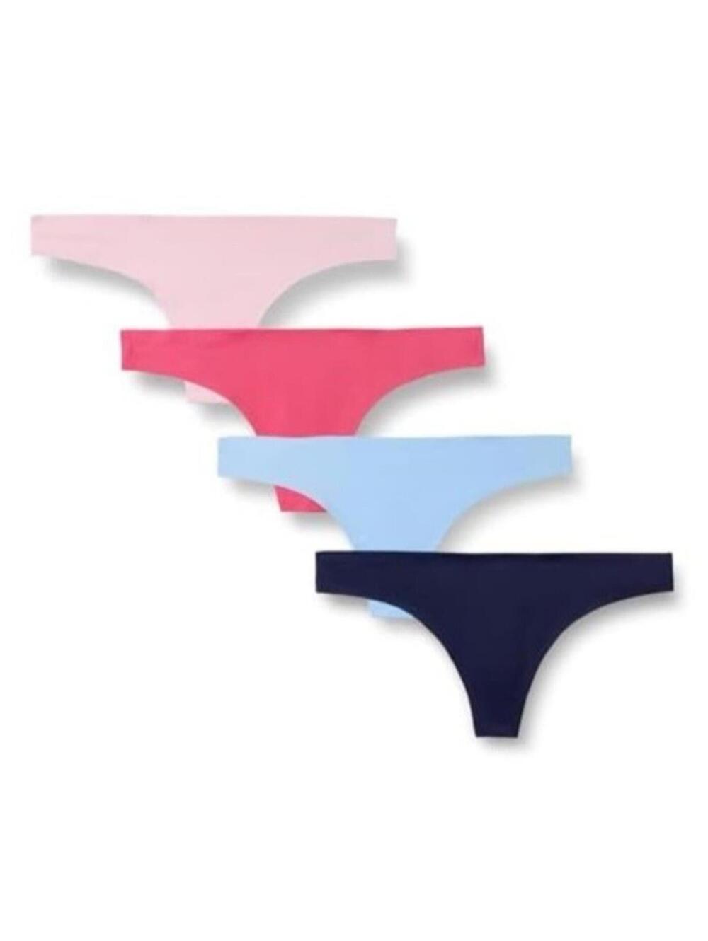 Women's Thong Underwear, 4-Pack Multi-Color,Amazon Essentials,Cotton Stretch, XL